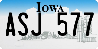 IA license plate ASJ577