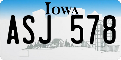 IA license plate ASJ578