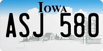 IA license plate ASJ580