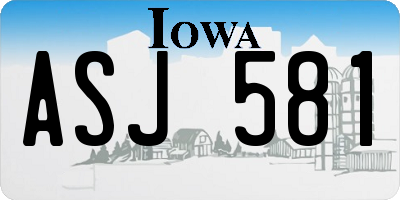 IA license plate ASJ581