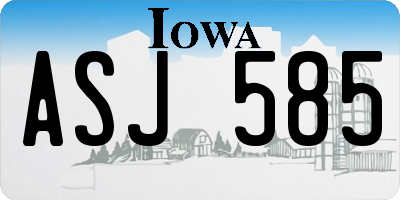 IA license plate ASJ585