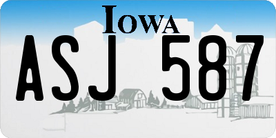 IA license plate ASJ587