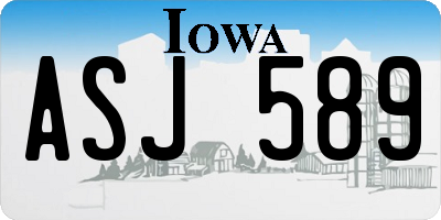 IA license plate ASJ589