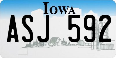 IA license plate ASJ592