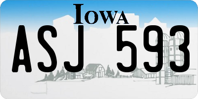 IA license plate ASJ593