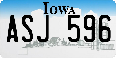 IA license plate ASJ596