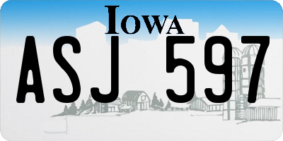 IA license plate ASJ597