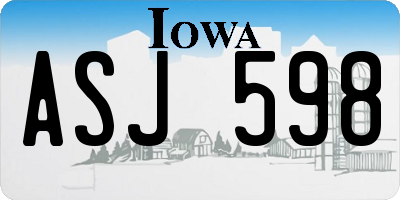 IA license plate ASJ598