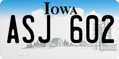 IA license plate ASJ602