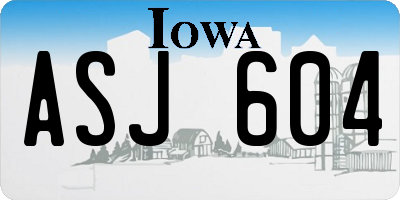 IA license plate ASJ604