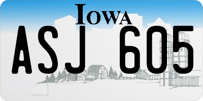 IA license plate ASJ605