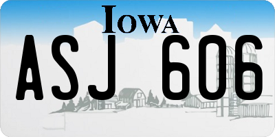 IA license plate ASJ606
