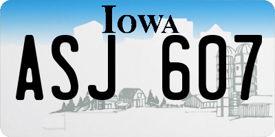 IA license plate ASJ607
