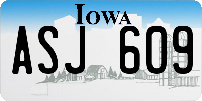 IA license plate ASJ609