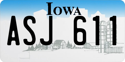 IA license plate ASJ611