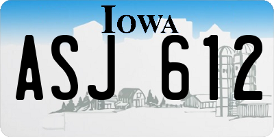 IA license plate ASJ612