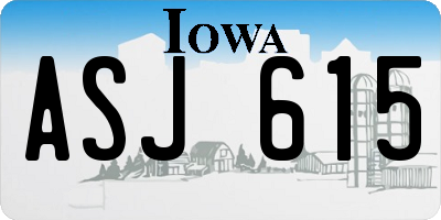 IA license plate ASJ615