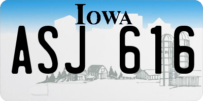 IA license plate ASJ616