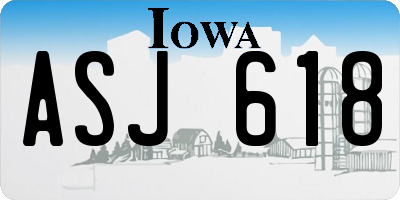 IA license plate ASJ618