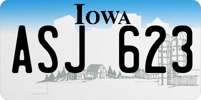 IA license plate ASJ623