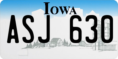 IA license plate ASJ630