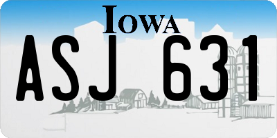 IA license plate ASJ631