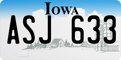 IA license plate ASJ633