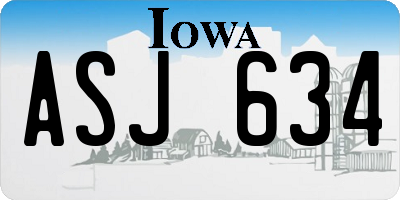 IA license plate ASJ634