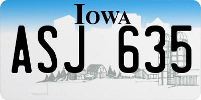 IA license plate ASJ635