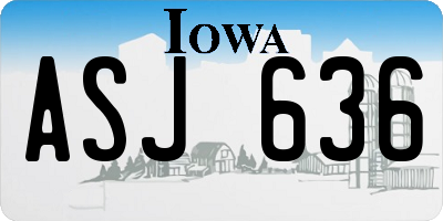 IA license plate ASJ636