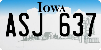 IA license plate ASJ637