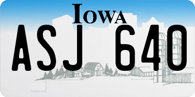 IA license plate ASJ640