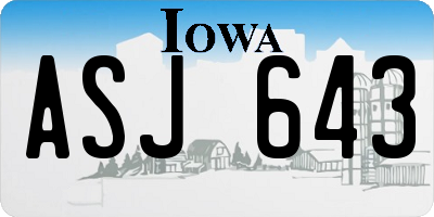 IA license plate ASJ643