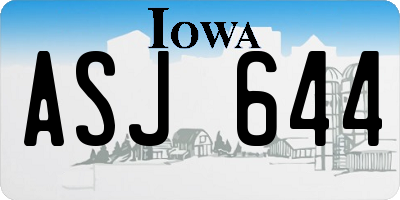 IA license plate ASJ644