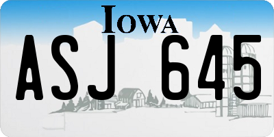 IA license plate ASJ645