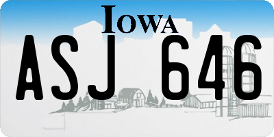 IA license plate ASJ646