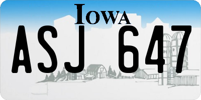 IA license plate ASJ647