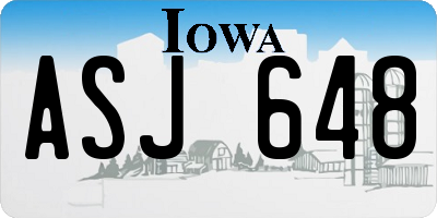 IA license plate ASJ648