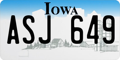 IA license plate ASJ649