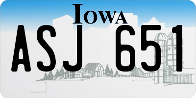 IA license plate ASJ651