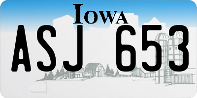 IA license plate ASJ653