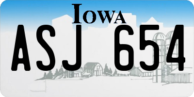 IA license plate ASJ654