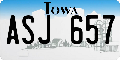 IA license plate ASJ657