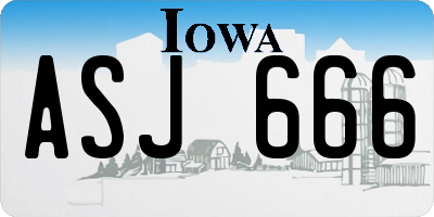 IA license plate ASJ666