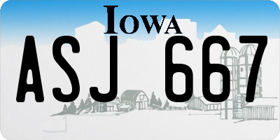 IA license plate ASJ667
