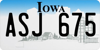 IA license plate ASJ675