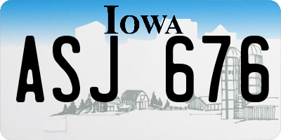 IA license plate ASJ676