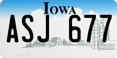 IA license plate ASJ677