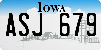 IA license plate ASJ679