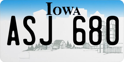 IA license plate ASJ680